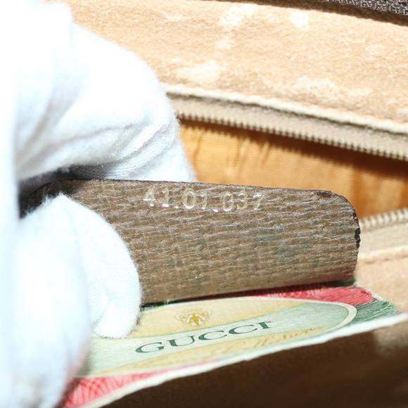 GUCCI GG Canvas Clutch Bag PVC Leather Beige Auth 54833 - Picture 12 of 16